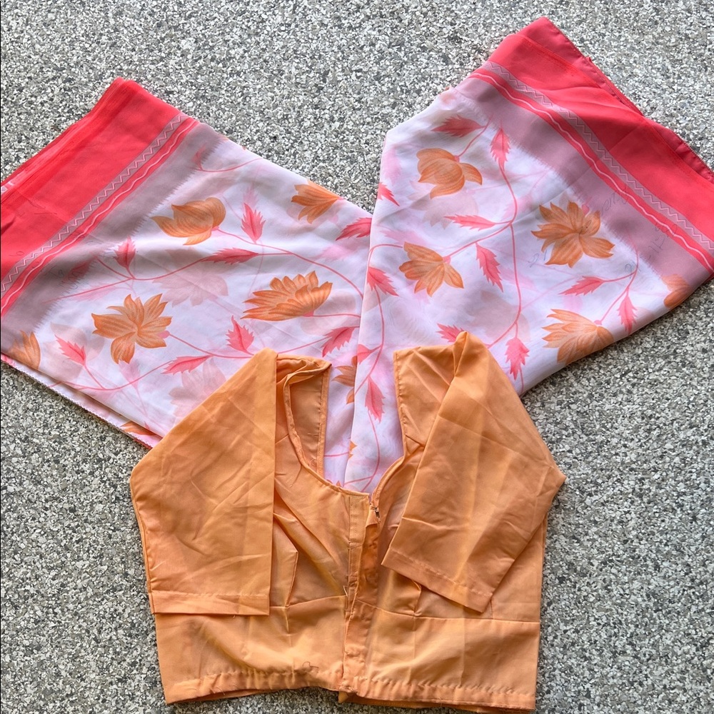 Floral Sari with Blouse